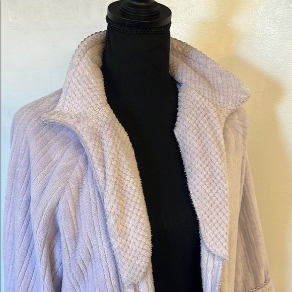 Oscar de la Renta Lavender Long Robe Luxurious Intimates, Sz S/M - Picture 3 of 12